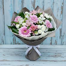 Букет цветов из:  Герберы, Альстромерии и Хризантемы в Кенже