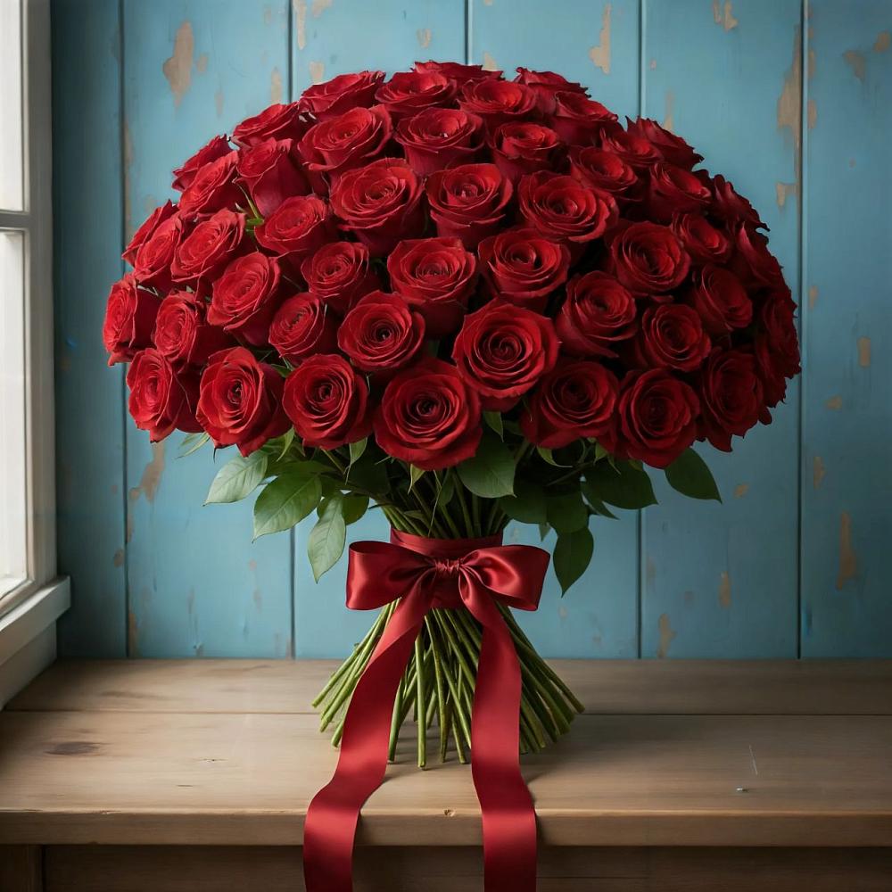 Букет Красные розы Блэк Меджик в Кенже