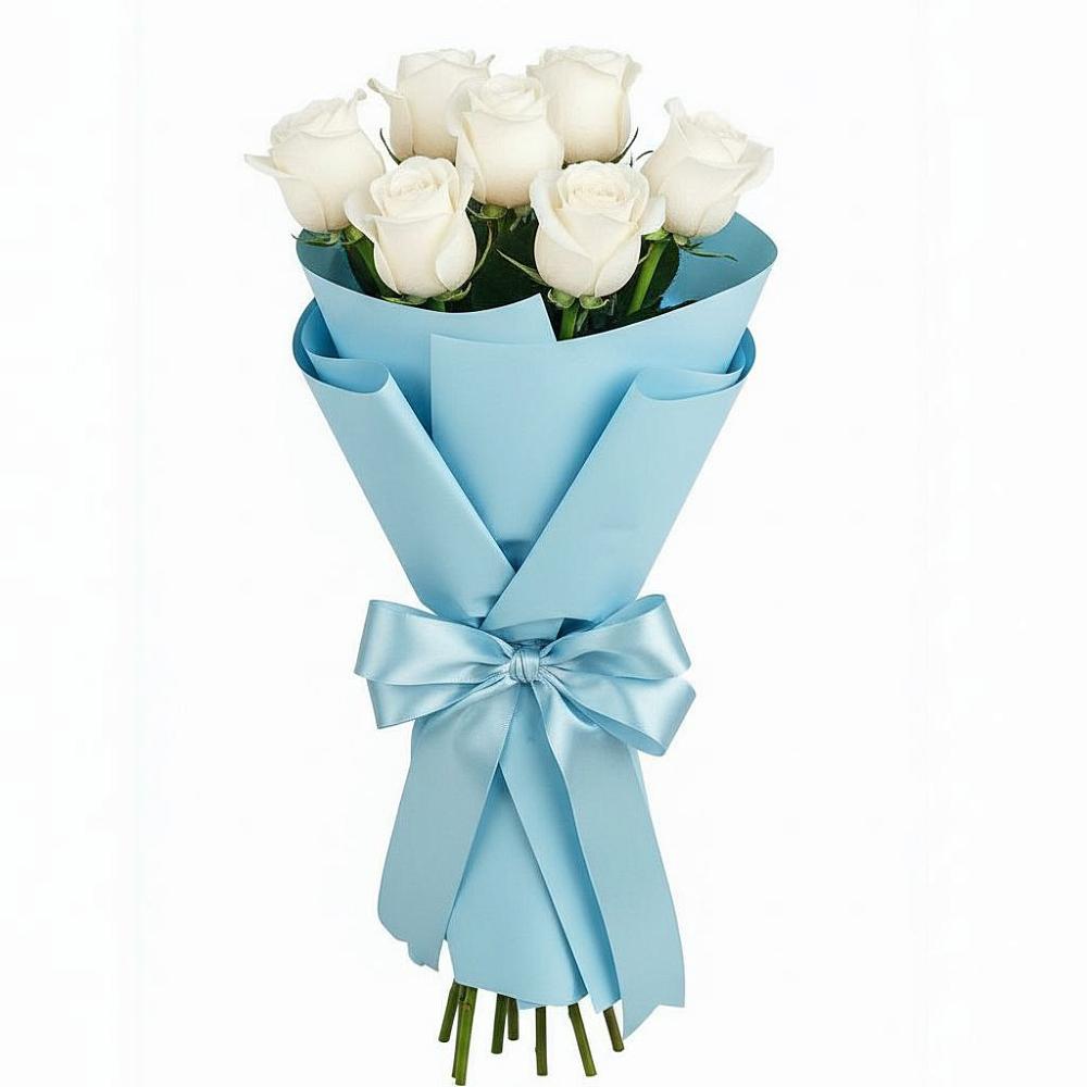 Букет 7 белых роз Проуд в Кенже