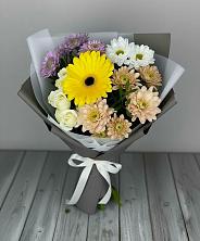 Букет цветов из:  Розы, Герберы и Хризантемы в Кенже