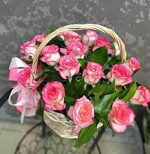 Цветочная композиция из Розы в корзине #REPLACE_PRED# Кенже