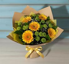 Букет цветов из:  Герберы и Хризантемы #REPLACE_PRED# Кенже