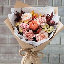Букет цветов из:  Гвоздики, Хризантемы и Розы в Кенже