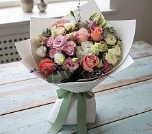 Букет цветов из:  Розы, Лизиантусы и Гвоздики в Кенже