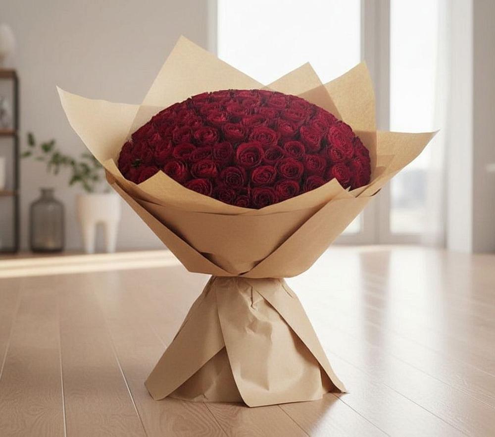 Букет 101 Красная роза в Кенже