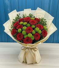 Букет цветов из:  Розы и Хризантемы в Кенже