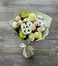 Букет цветов из:  Альстромерии, Розы и Хризантемы в Кенже
